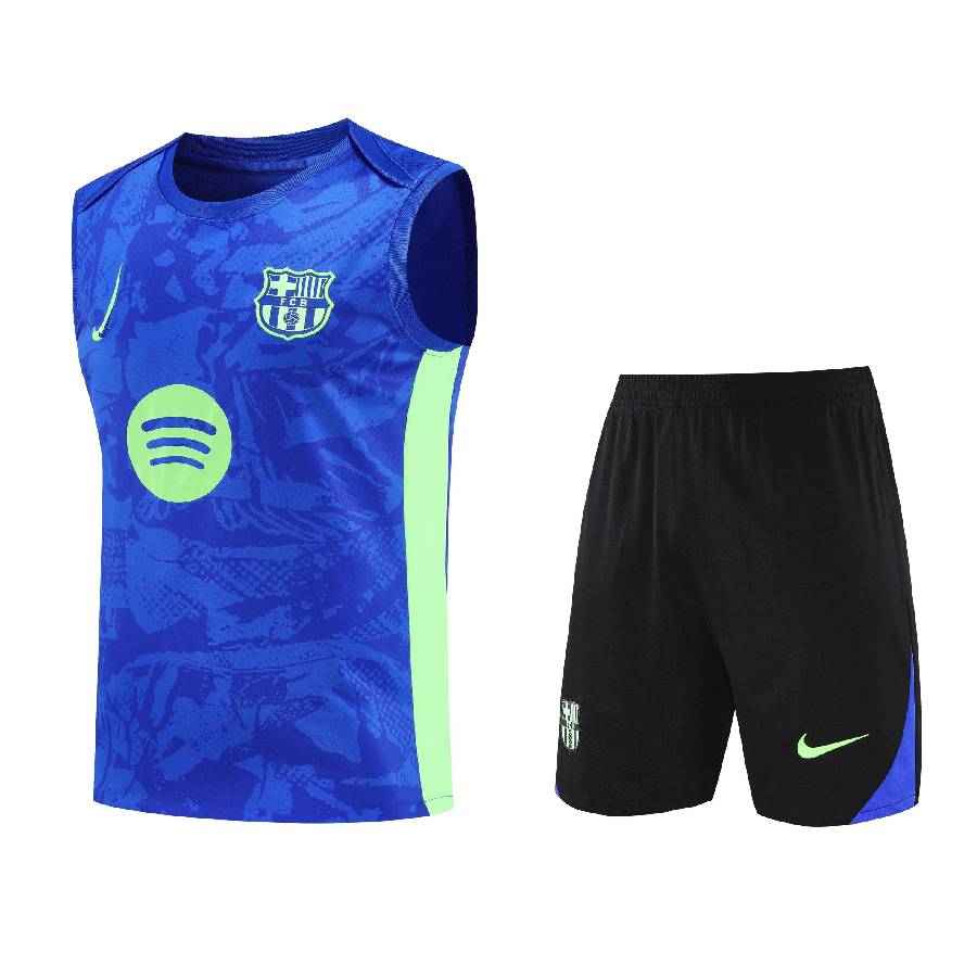 Debardeur Short Barcelone Homme 2025 2026 Bleu Noir Motif | Foot Sport